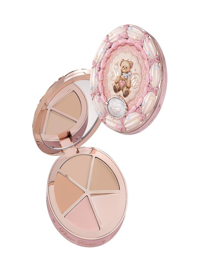 Flower Knows The Sweetie Bear 4-Color Concealer Palette,Highlihter Correct Contour Face Maekup,Blendable,High-Coverage & Crease-proof,Buildable All-Day Wear Compact,0.23 Oz(01 Strawberry Chocolate) - Image 1
